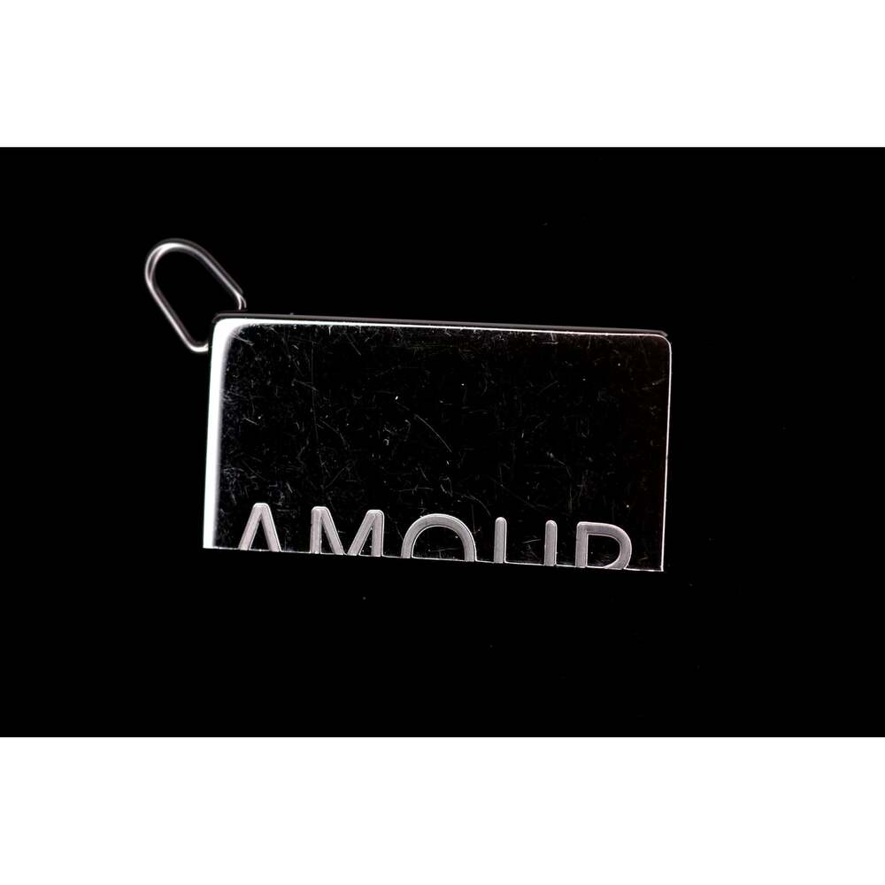 Vintage Hermès Symbole Amour Tag Pendant Palladium Plated Plate 19.6g